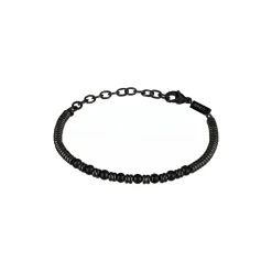 B FENCE-BRACELET WITH BLACK SHUNGITE BEADS AND IP GUN DISC
