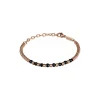 B FENCE-BRACELET WITH BLACK SHUNGITE BEADS, IP ROSE DISC