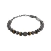B FENCE-IP GUN STEEL BRACELET WITH TIGER EYE STONE