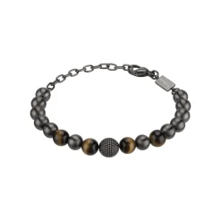 B FENCE-IP GUN STEEL BRACELET WITH TIGER EYE STONE