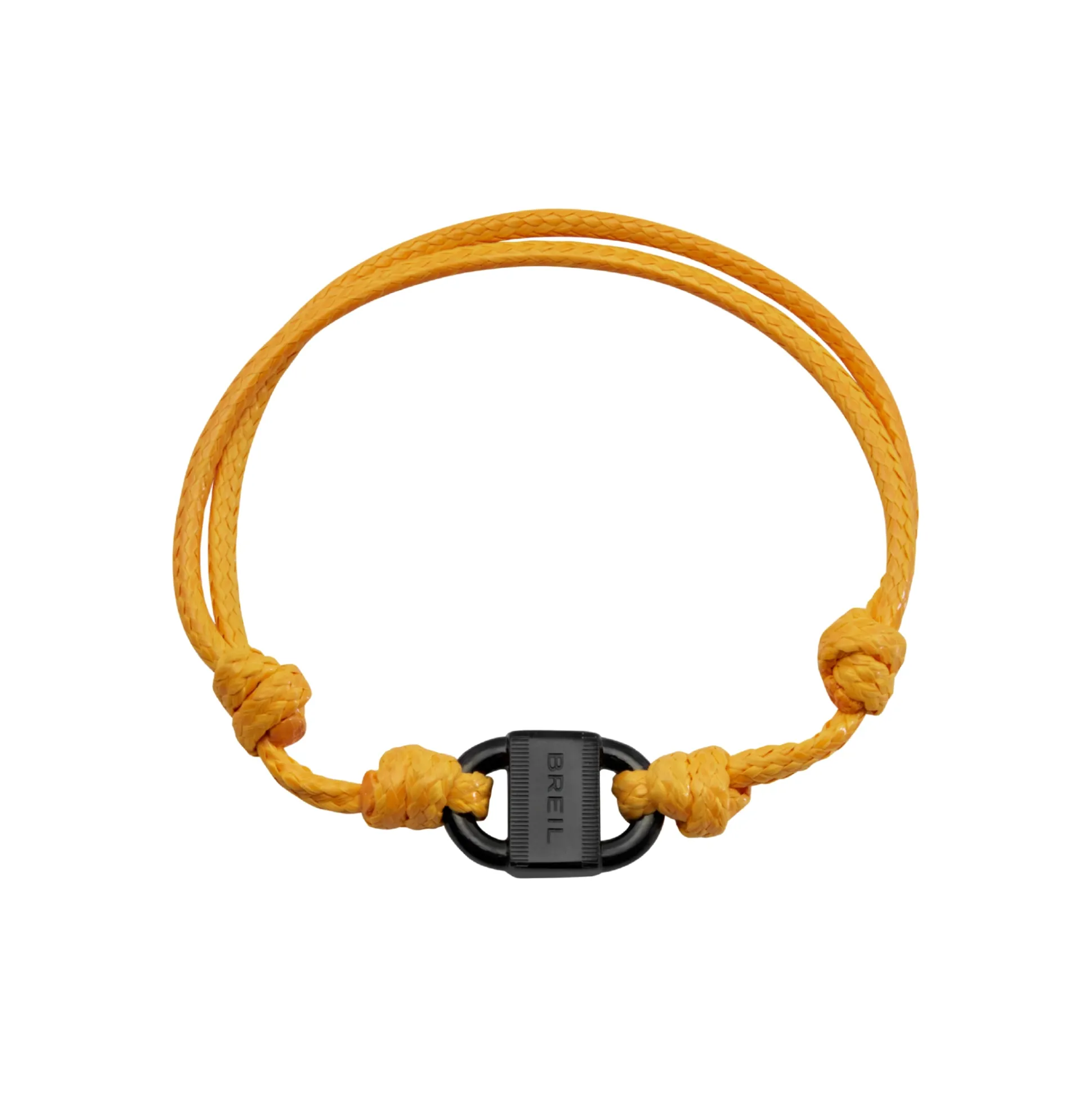 B LOCK-BLACK COLORED STEEL BRACELET WITH COTTON CORD