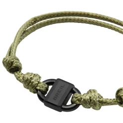 B LOCK-GUN COLORED STEEL BRACELET WITH COTTON CORD