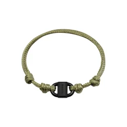 B LOCK-GUN COLORED STEEL BRACELET WITH COTTON CORD