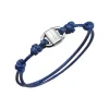 B LOCK-STAINLESS STEEL BRACELET WITH COTTON CORD