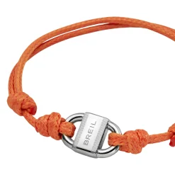 B LOCK-STAINLESS STEEL BRACELET WITH COTTON CORD