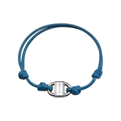 B LOCK-STAINLESS STEEL BRACELET WITH COTTON CORD