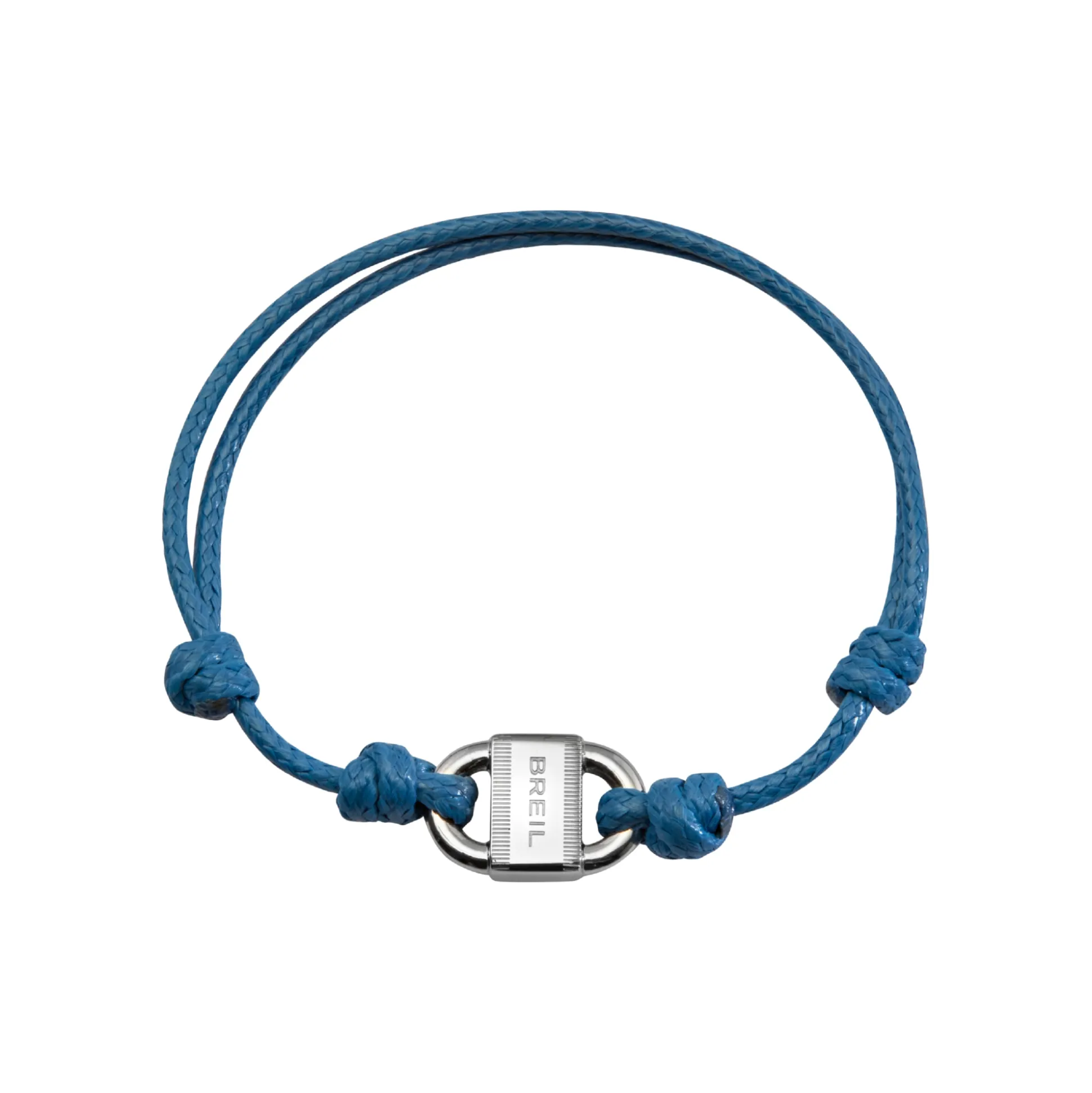 B LOCK-STAINLESS STEEL BRACELET WITH COTTON CORD