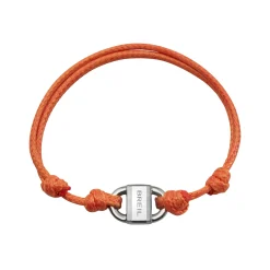 B LOCK-STAINLESS STEEL BRACELET WITH COTTON CORD