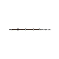 B MIX-BRACELET IN BROWN LEATHER AND IP GUN STEEL