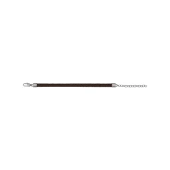 B MIX-BRACELET IN BROWN WOVEN LEATHER AND STEEL