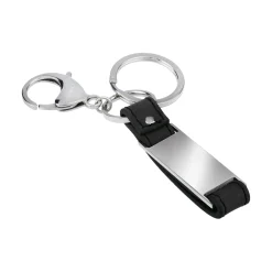 B MIX-KEY RING IN LEATHER AND STEEL