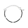 B ROCKS-BRECELET IN HEMATITE, PEALRS AND STEEL