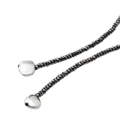B ROCKS-HEMATITE AND STEEL SCARF NECKLACE