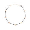 B ROCKS-NECKLACE IN HEMATITE AND IP ROSE STEEL