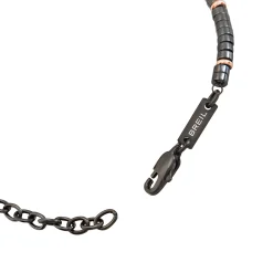B ROCKS-ROSE GOLD COLORED STEEL AND HEMATITE BRACELET
