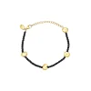 B ROCKS-SANDSTONE AND GOLD-COLORED STEEL BRACELET