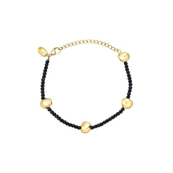 B ROCKS-SANDSTONE AND GOLD-COLORED STEEL BRACELET
