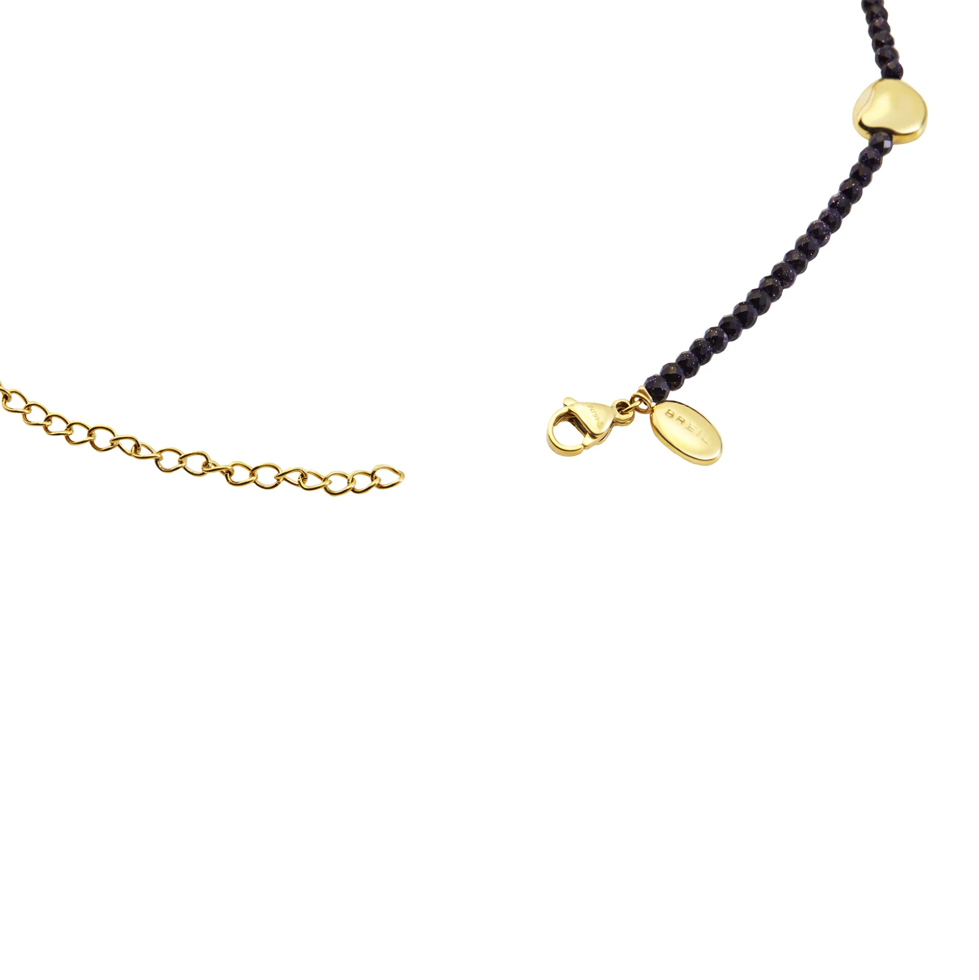 B ROCKS-SANDSTONE AND GOLD-COLORED STEEL NECKLACE