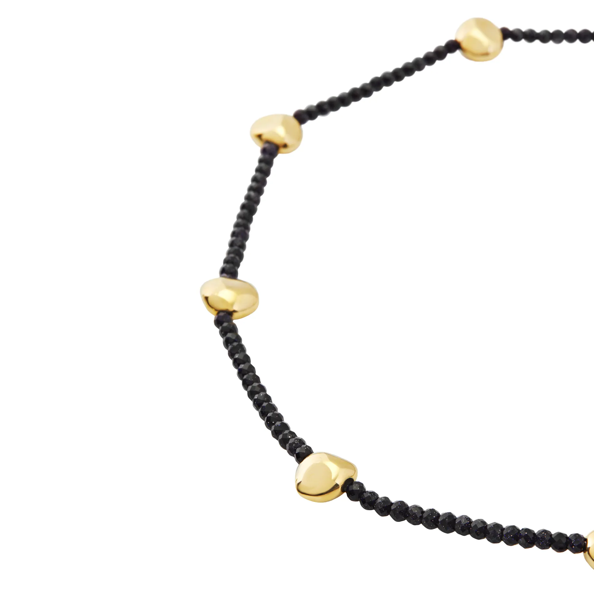 B ROCKS-SANDSTONE AND GOLD-COLORED STEEL NECKLACE