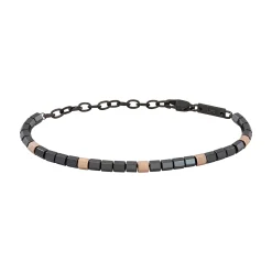 B ROCKS-STEEL AND AVENTURINE NECKLACE