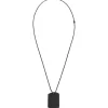 B TAG-NECKLACE WITH BRUSHED TITANIUM TAG