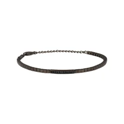 B TALE-IP GUN STEEL BRACELET AND BLACK CRYSTALS