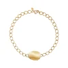 B WHISPER-POLISHED IP GOLD STEEL NECKLACE