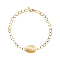B WHISPER-POLISHED IP GOLD STEEL NECKLACE