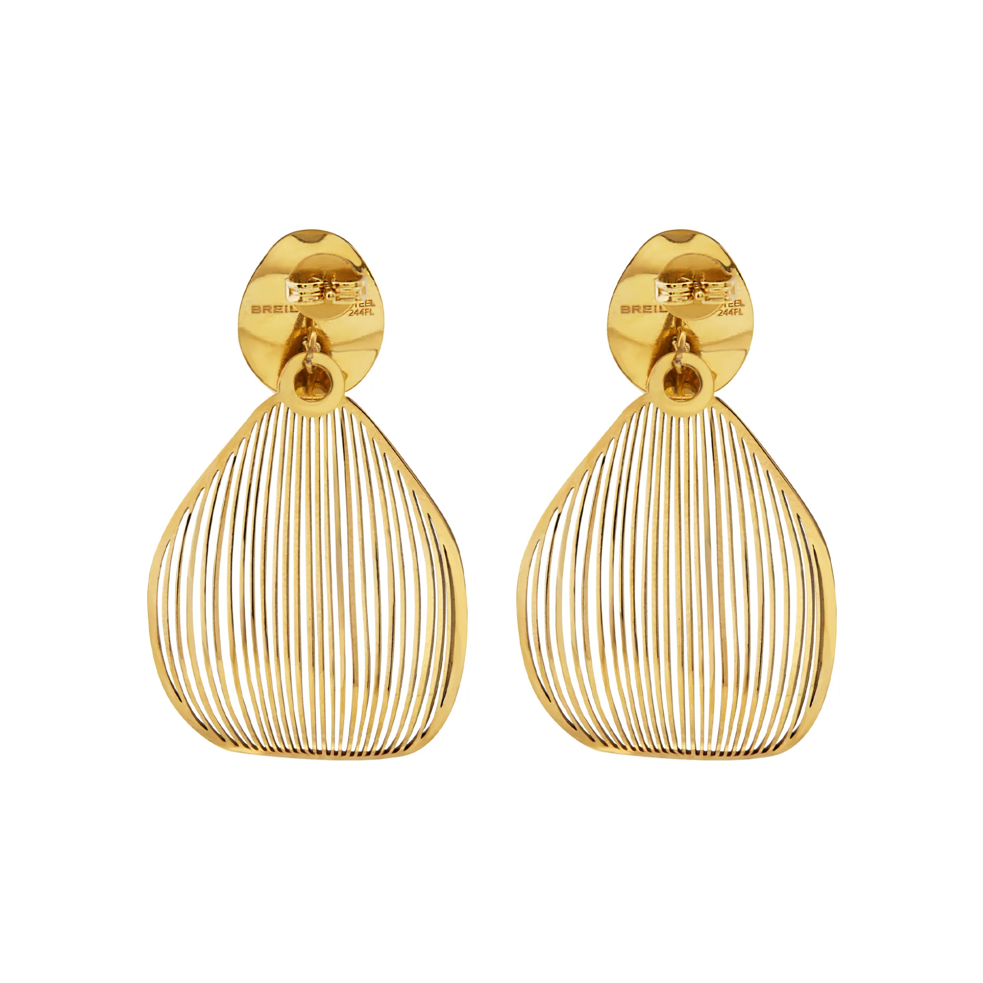B WHISPER-STAINLESS STEEL EARRINGS - GOLD COLORED