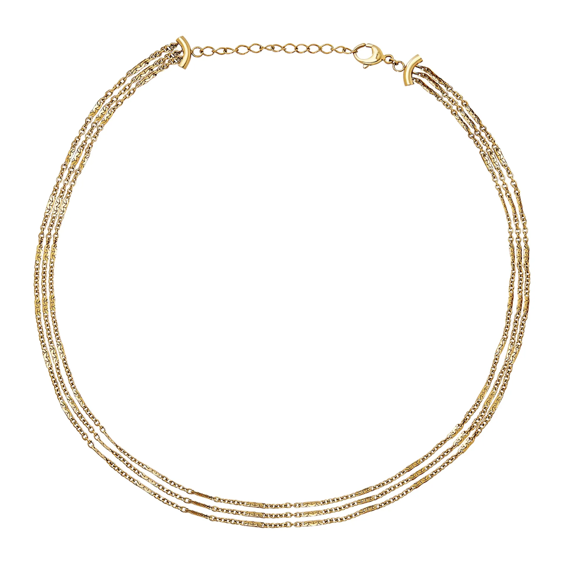 B WIRED-GOLD COLORED STEEL NECKLACE