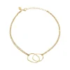 B WIRED-IP GOLD STEEL NECKLACE
