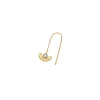 B WIRED-SINGLE IP GOLD STEEL EARRING WITH CUBIC ZIRCONIA