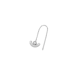 B WIRED-SINGLE STEEL EARRING WITH CUBIC ZIRCONIA