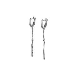 B WITCH-STAINLESS STEEL EARRINGS WITH CHAIN AND ELEMENT