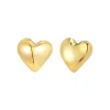 BIG HEART-STAINLESS STEEL EARRINGS - GOLD COLORED