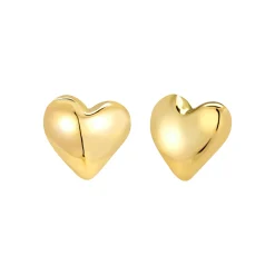 BIG HEART-STAINLESS STEEL EARRINGS - GOLD COLORED