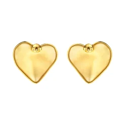 BIG HEART-STAINLESS STEEL EARRINGS - GOLD COLORED