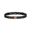 BLACK DIAMOND-BLACK AND ROSE STEEL BRACELET WITH NATURAL DIAMOND