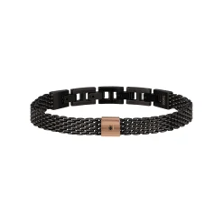 BLACK DIAMOND-BLACK AND ROSE STEEL BRACELET WITH NATURAL DIAMOND