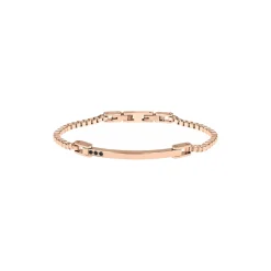 BLACK DIAMOND-BRACELET IN IP ROSE WITH 3 SMALL BLACK DIAMONDS
