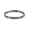 BLACK DIAMOND-IP GUN STAINLESS STEEL BRACELET WITH SMALL NATURAL BLACK DIAMOND