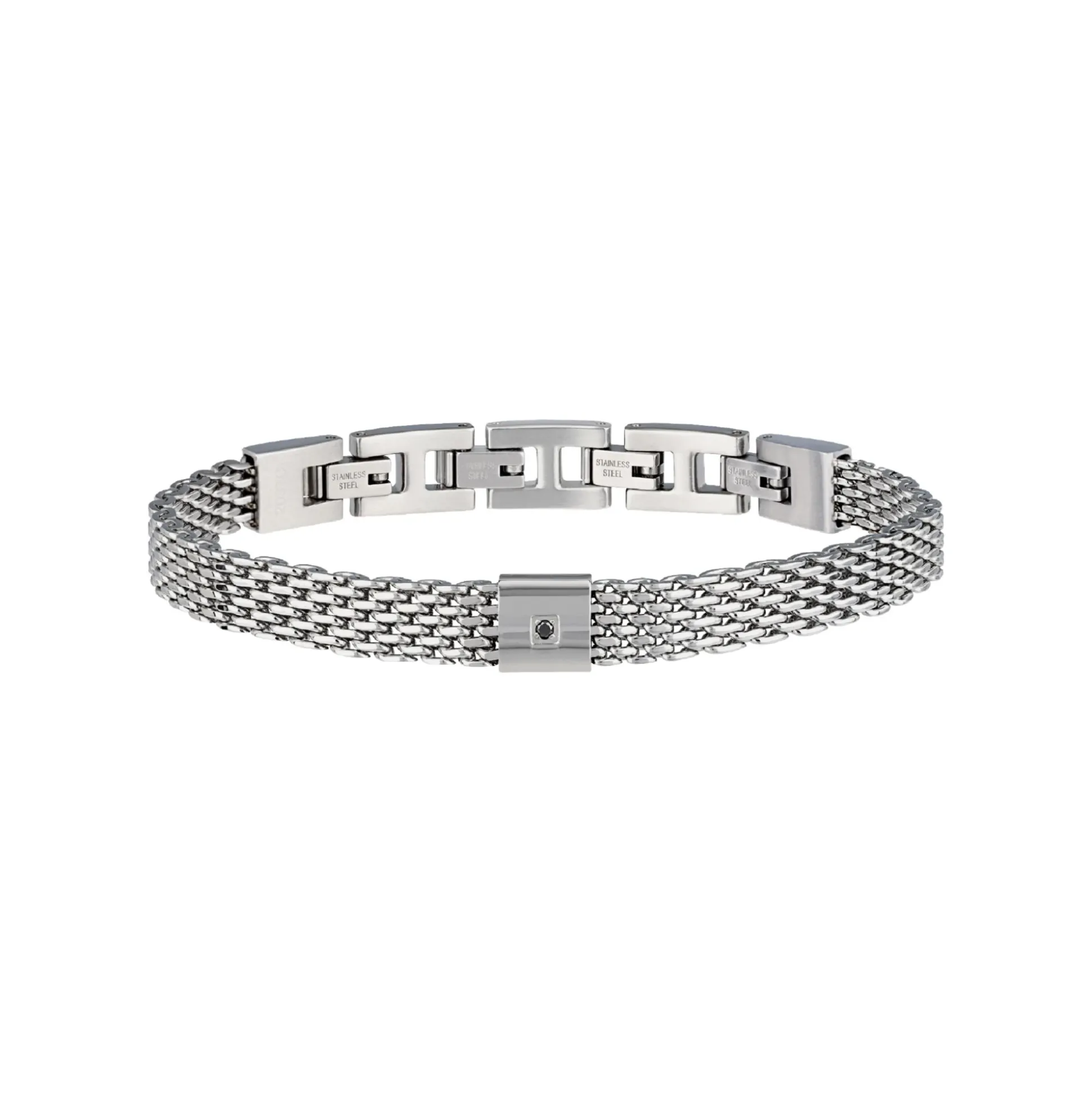 BLACK DIAMOND-STEEL BRACELET WITH NATURAL DIAMOND