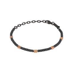 BLEND-BRACELET IN HEMATITE AND IP ROSE STEEL
