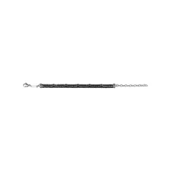 BLEND-TWO WIRES BRACELET IN HEMATITE AND IP GUN STEEL