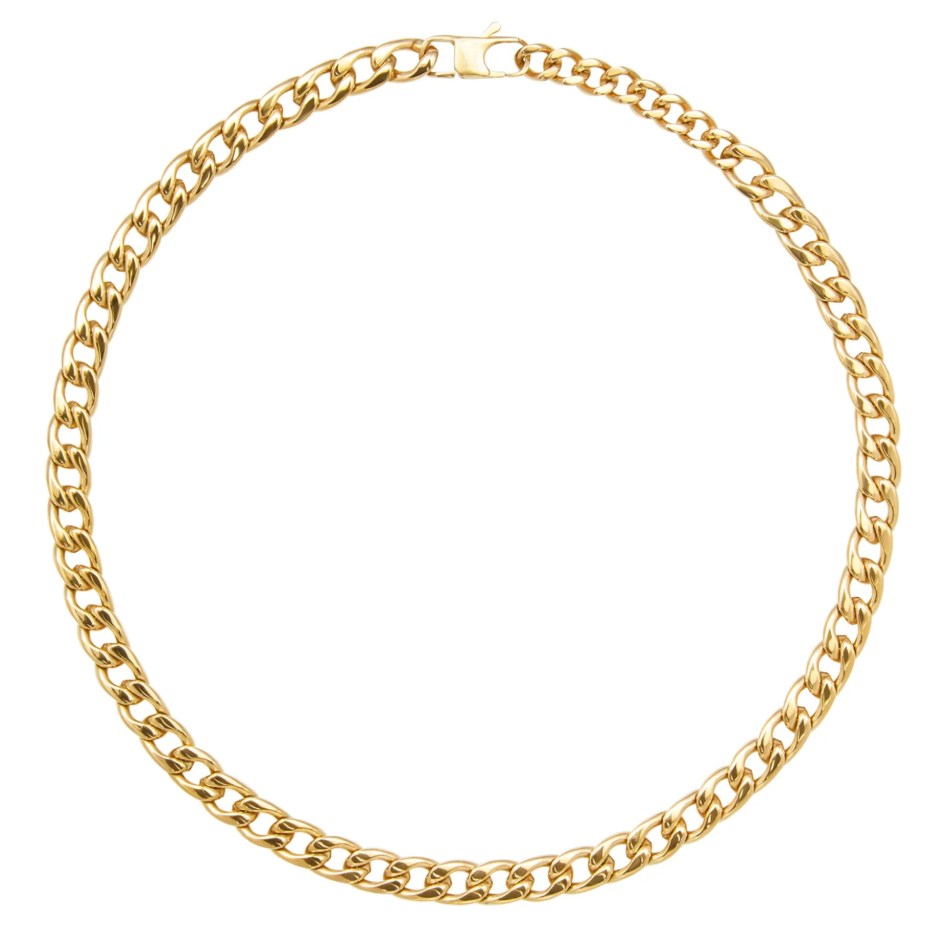 BLOCK CHAIN-IP GOLD STEEL NECKLACE
