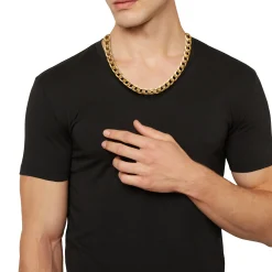BLOCK CHAIN-IP GOLD STEEL NECKLACE