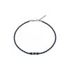 BOLT-NECKLACE WITH BLUE CORD, WHITE DETAILS, SS ELEMENT