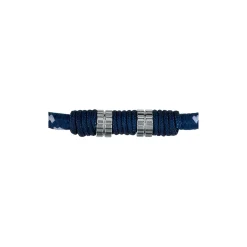 BOLT-NECKLACE WITH BLUE CORD, WHITE DETAILS, SS ELEMENT