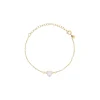 CANDY-GOLD-COLORED STEEL BRACELET WITH JADE