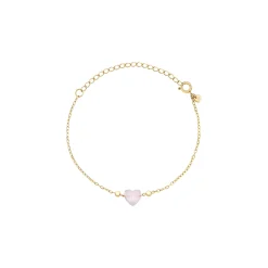 CANDY-GOLD-COLORED STEEL BRACELET WITH JADE